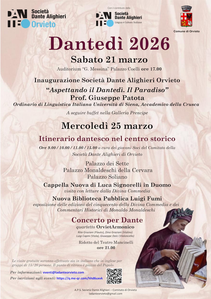 Locandina Dantedì 2026 — Società Dante Alighieri Orvieto